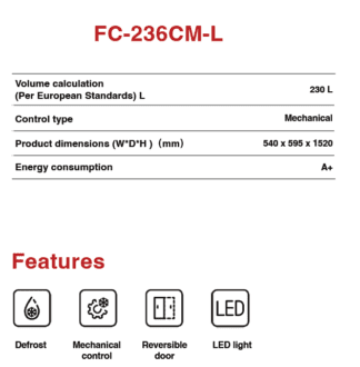 Réfrigérateur Astech combiné FC-236CM-L