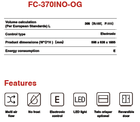 Réfrigérateur Astech combiné FC-370INO-OG