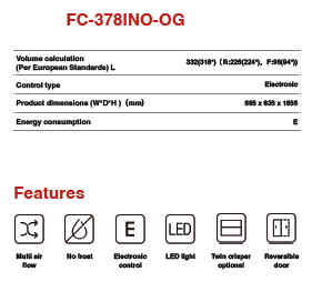 Réfrigérateur Astech combiné FC-378INO-OG