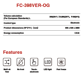Réfrigérateur Astech combiné FC-398VER-OG