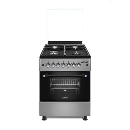 CUISINIERE ASTECH 4FEUX 60X60 A GAZ AVEC FOUR A GAZ INOX