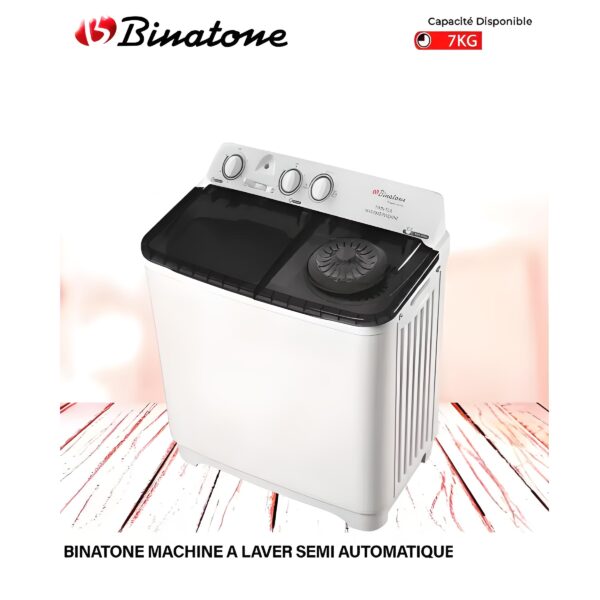 MACHINE A LAVER BINATONE 7KG SEMI AUTOMATIQUE