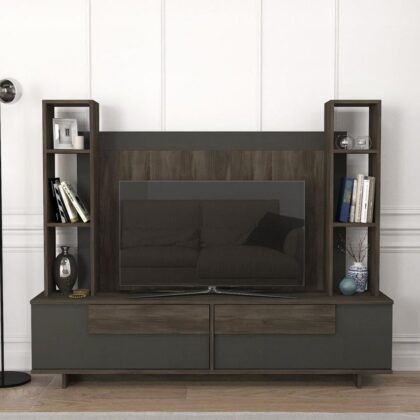 TABLE TELEVISEUR MURANO TV UNIT CURA-ANTHRACITE 1.80M T718 GRIS