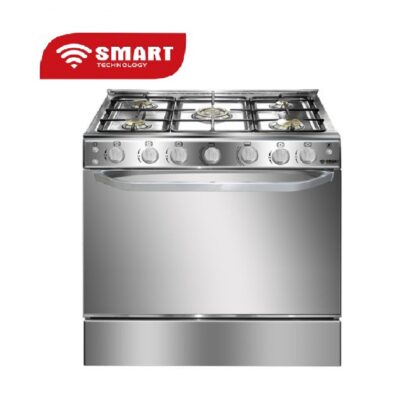 CUISINIERE SMART TECHNOLOGY 5FEUX 80X60 A GAZ ROTISSEUR INOX