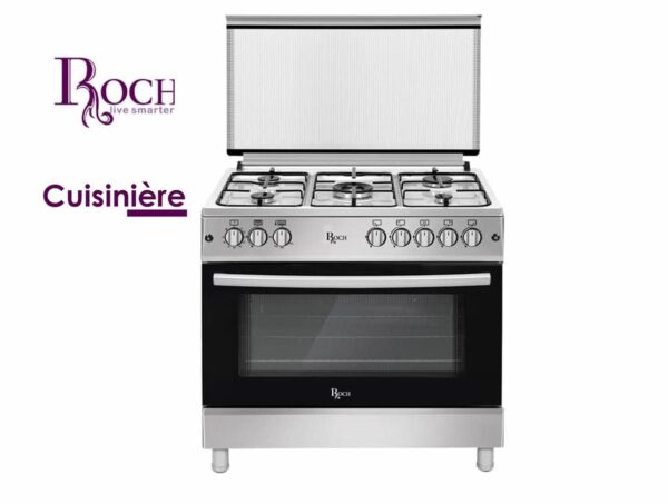 CUISINIERE ROCH 5FEUX 90X60 INOX