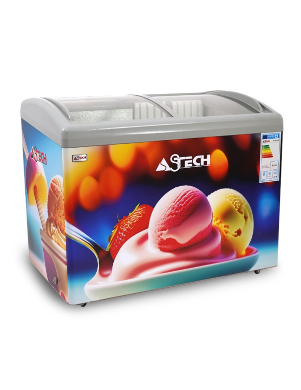 CONGELATEUR ASTECH HORIZONTAL 400LITRES VITRINE