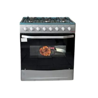 CUISINIERE ASTECH 6FEUX 80X60 A GAZ AVEC FOUR A GAZ INOX