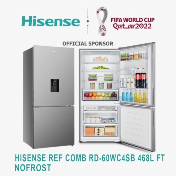 REFRIGERATEUR HISENSE COMBINE 3TIROIRS AVEC FONTAINE 468L NOFROST