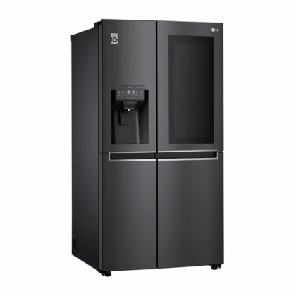 REFRIGERATEUR LG SIDE BY SIDE AVEC FONTAINE MATTE NOIR KNOCK KNOCK
