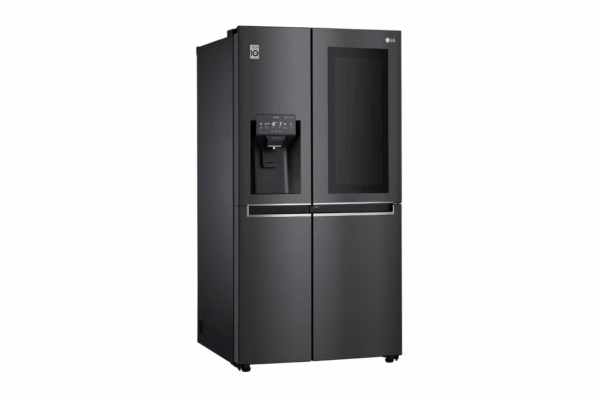 REFRIGERATEUR LG SIDE BY SIDE AVEC FONTAINE MATTE NOIR KNOCK KNOCK