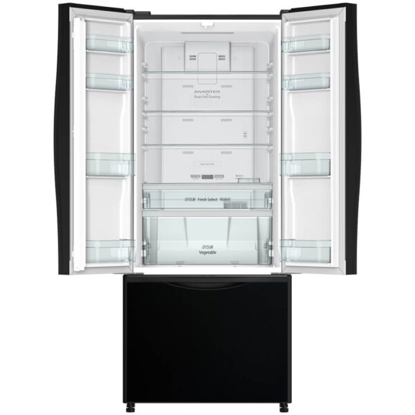 Réfrigérateur Hitachi Side by Side 3 Portes - RWB710PUC9 GBK (Noir, 465L) – Image 3