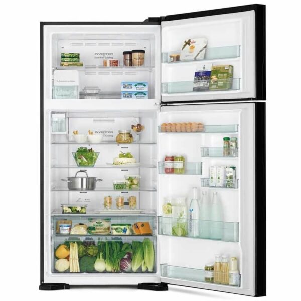 Réfrigérateur Hitachi Combiné 2 Portes - R-W6907PB (Noir, 550L) – Image 2