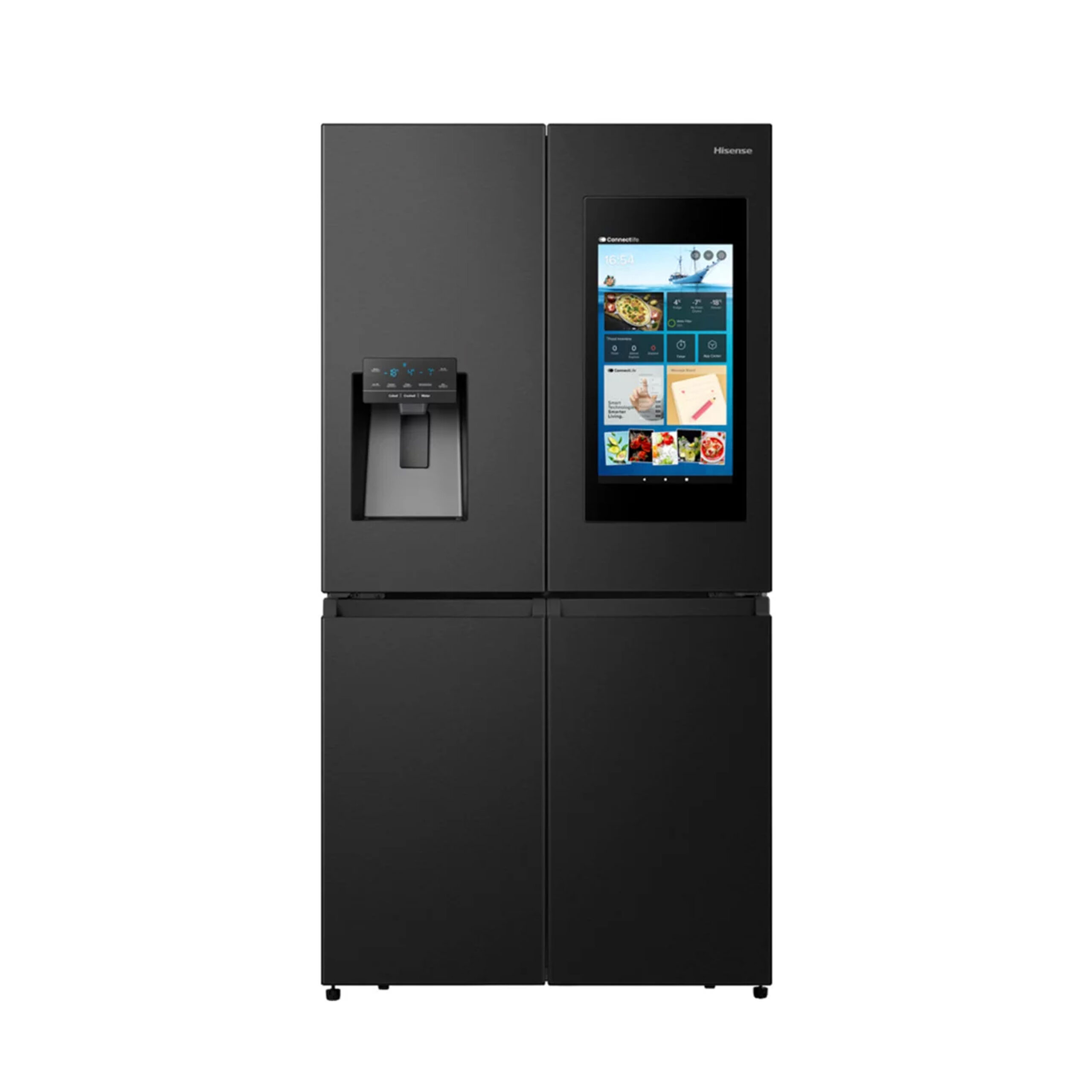 REFRIGERATEUR HISENSE SIDE BY SIDE 4PORTES 522L AVEC FONTAINE + ECRAN NOIR WIFI
