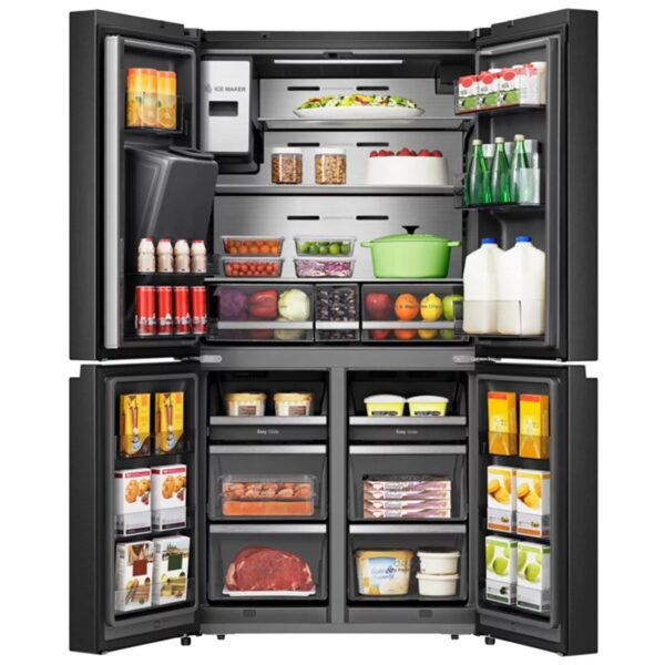 REFRIGERATEUR HISENSE SIDE BY SIDE 4PORTES 522L AVEC FONTAINE + ECRAN NOIR WIFI