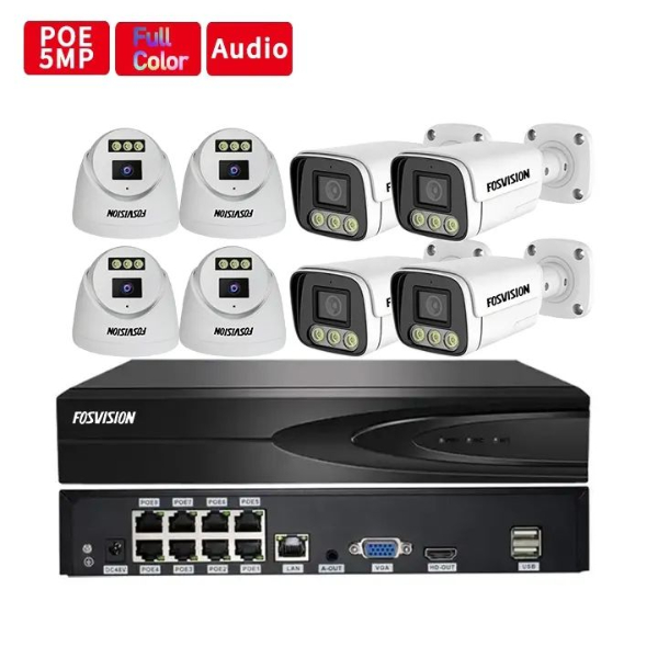 Kit surveillance NVR 8 caméras FOSVISION FS-3358/4K58N-PRO-8CH