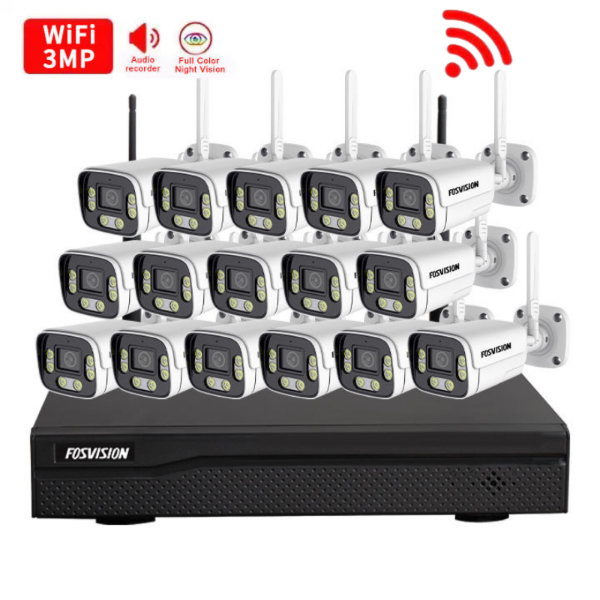 Kit NVR 16 Caméras De Surveillance IP WiFi FOSVISION FS-6099W30LS-16CH