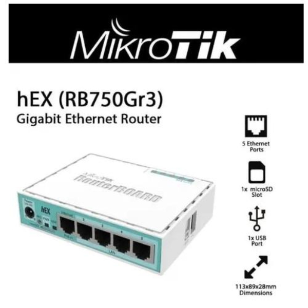 Routeur Ethernet Gigabit 5 ports MIKROTIK HEX RB750GR3
